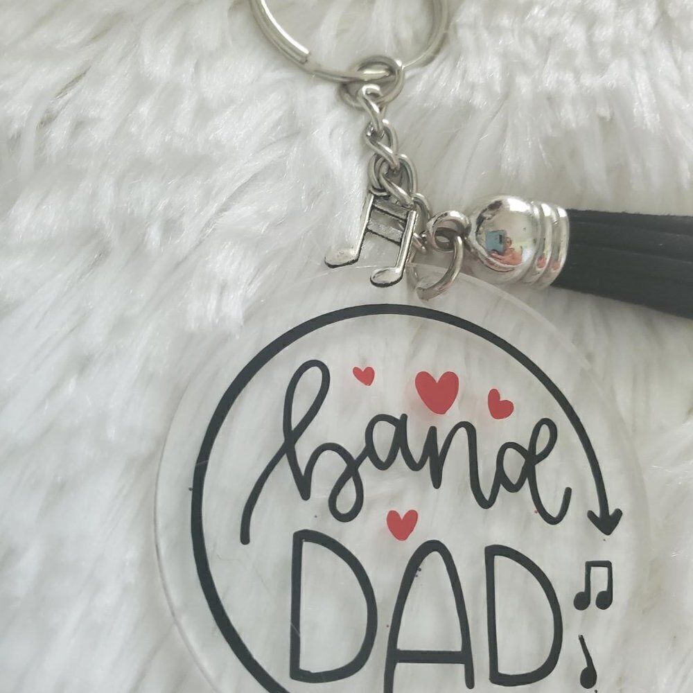 Band Mom Keychain, Band Dad Keychain, Music Note Keychain - Picture 3 of 15